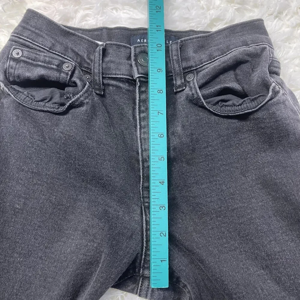 Aeropostale Curvy Mom Jean Black Women's Straight Leg Jeans